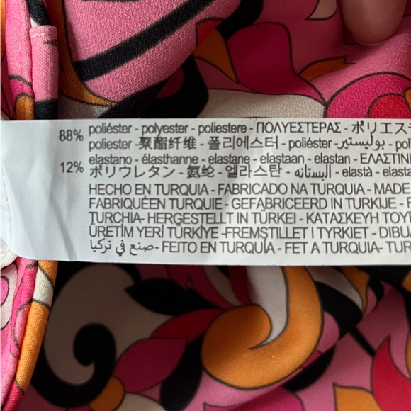 Zara Paisley and Floral 70s Style Dress Pants Pink, Orange, White Size Large - Picture 5 of 7